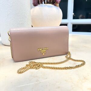 Prada Leather Chain Wallet